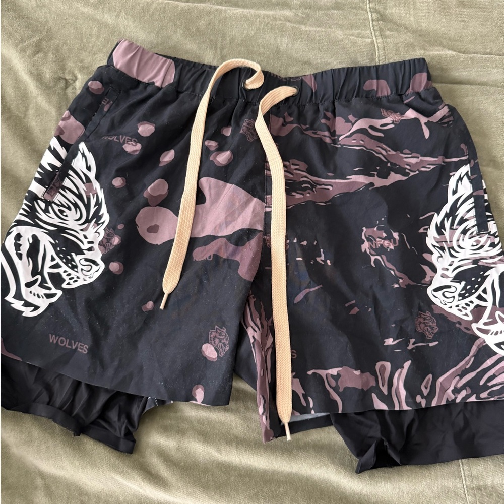 Darc Sport Black and Pink Athletic Shorts